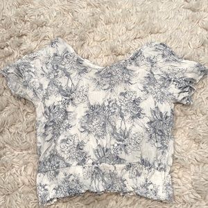 cropped women’s tie back blouse